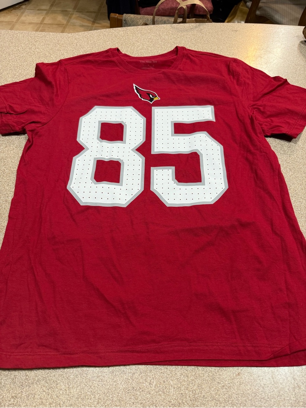 Nike Red Short-Sleeve Tee with White '85' and Cardinals Logo